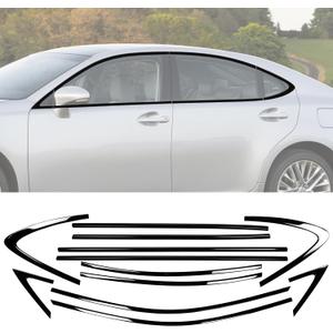 Stainless Steel Window Trim Chrome Delete for Lexus ES300h ES350 2012-2018 Black Window Trim Blackout Kit