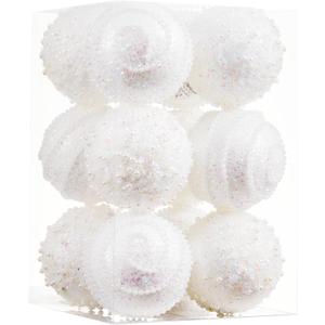 White Christmas Ball Ornaments, Christmas Ball Decorations Shatterproof Plastic Hanging Pearl Balls for Holiday Party(70mm/2.76", 12ct)