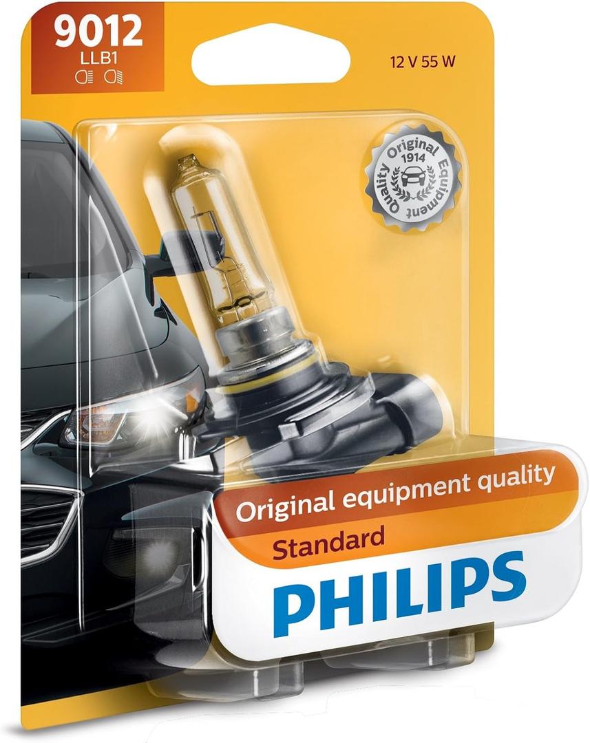 Philips 9012 HIR2 Standard Halogen Headlight Bulb, 1 Pack