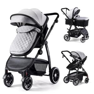 Baby Stroller, 2-in-1 Reversible Toddler Seat with Lie-Flat Mode