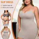 Shapewear Slip Dress for Women Under Dress Seamless Tummy Control Slip Dress Plus Size Smoothing Cami Dress Slips (XXXL)
