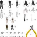Meikeer 252-Piece Zipper Repair Kit with Replacement Zippers and Pulls, Universal Tools for Luggage, Bags, Jackets, and Outdoor Gear
