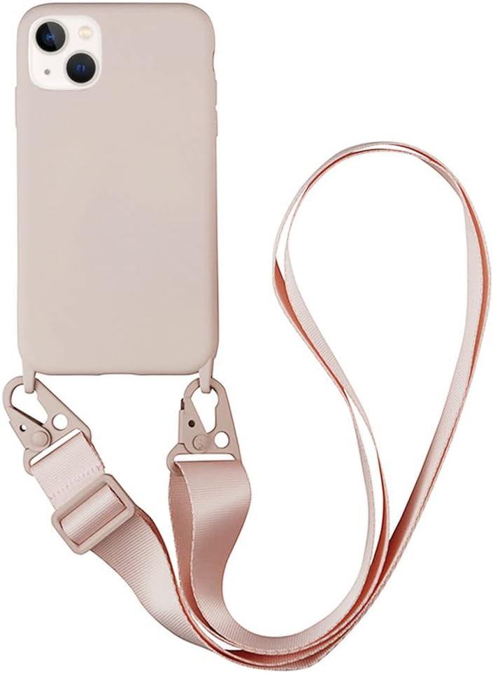 Compatible with iPhone 11 Pro,Crossbody Phone Case with Lanyard Cute Soft Silicone Case with Adjustable Shoulder Strap Shockproof Protector Compatible with Women Girls Pink