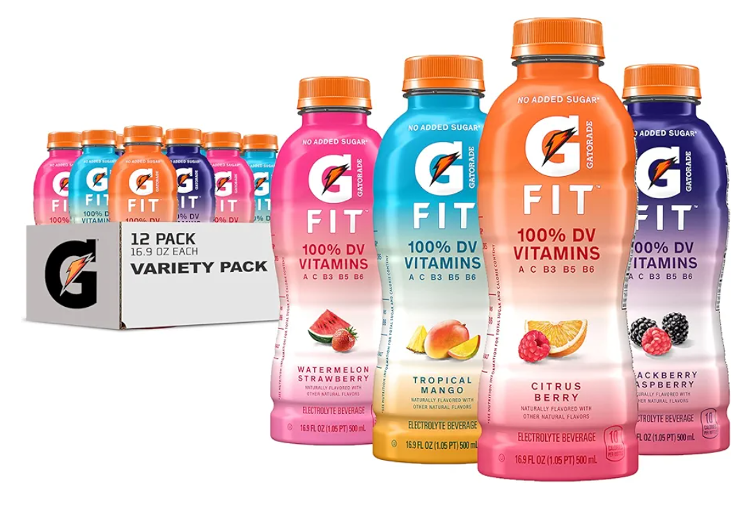 Gatorade Fit Electrolyte Beverage, Healthy Real Hydration, New 2.0 4 Flavor Variety Pack, 16.9.oz Bottles (11 Pack Only) EXP FEB 07 26