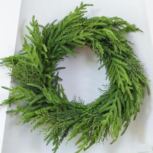26" Cedar Norfolk Pine Wreath Realistic Christmas Door Wreath for Windows Porches Walls Indoor Outdoor Christmas Decorations Home Decor