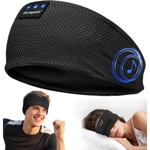 ink-topoint Sleep Headphones Bluetooth 5.4 Headband, 2 in 1 Sleep Mask with Bluetooth Headphones, Wireless Headband Earphones with Ultra-Thin HD Stereo Speaker, Music Headband for Workout Running Yoga (Black)