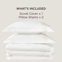 Bedsure 100% Cotton Percale Duvet Cover King, Luxury Hotel Duvet Cover, Curly Frame White Comforter Cover, PureWoven Breathable & Lightweight Bedding Set for All Season, 3 Pieces, 104"x90"