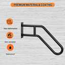 1pcs Hand Rails for Outdoor Steps, Indoor U-Shaped Wall Mount Stair HandRail, Metal Iron Outdoor Grab Bar Black Hand railings for The Elderly, Disabled, Pregnant Women (22.8"X18.5"1pc)