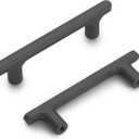 10 Pack 3 Inch(76mm) Matte Dark Gunmetal Gray Modern Cabinet Pulls Kitchen Cabinet Handles Kitchen Cabinet Hardware Timeless Drawer Pulls for Dresser Wardrobe, Gray (3x10)