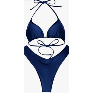 OMKAG Floerns Women's 2 Piece Triangle Bikini Swimsuit High Cut Cheeky Bathing Suit XL