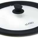 Alpha Living Universal Silicone Cookware Pots and Pans Vented Tempered Glass-Graduated Lid with Easy Grip Fits 9.5", 10" 11" (Small)