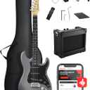 DONNER DST-80 Electric Guitar 39 Beginner Electric Guitar Kit with Amp, Classic SSS Pickup Complete with Gig Bag, Tuner, Capo, Strap, Picks, and Free Online Lessons