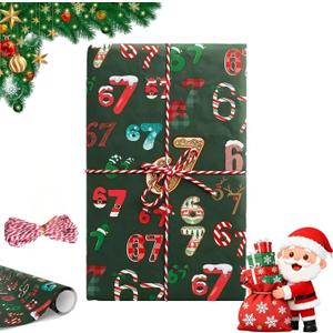 2 PCS 67 Christmas Wrapping Paper, Funny 67 Edition Wrapping Paper, Teen Funny Six Seven wrapping Paper, Unique Six Seven Festive wrapping Papers, Wrap Your Presents in Holiday Fun (Type-C)