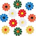 Tsilin 12 Pcs Metal Flowers Garden Decor, Colorful Sunflower Statues Flower Sculptures Wall Art Decor Hanging Ornament for Outdoor Backyard Porch Patio Fence Home Decorations