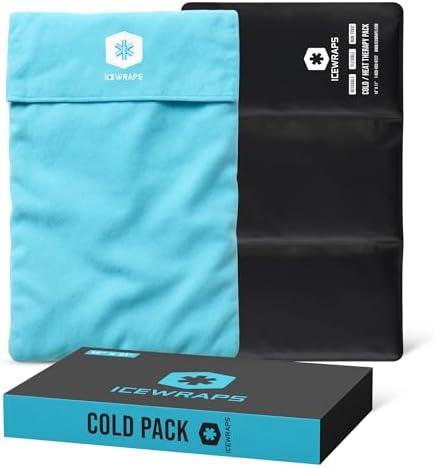ICEWRAPS 10”x14” Reusable Ice Pack with Soft Fabric Cover - Multipurpose Flexible Cold Therapy Clay Ice Packs for Knee and Back Swelling, Injury, and Chronic Pain Relief