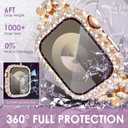 NewWays Sparkle You Days, Shine Every Moments Compatible with Apple Watch Band with Bling Case 40mm 41mm 44mm 45mm for Women, Jewelry Look Mesh Loop Magnetic Strap Protective Case for iWatch Women