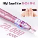 Portable Electric Nail Drill Machine, Professional 20000 RPM USB Manicure Pedicure Drills for Acrylic Nails Gel Polishing Shape Tools (Pink)