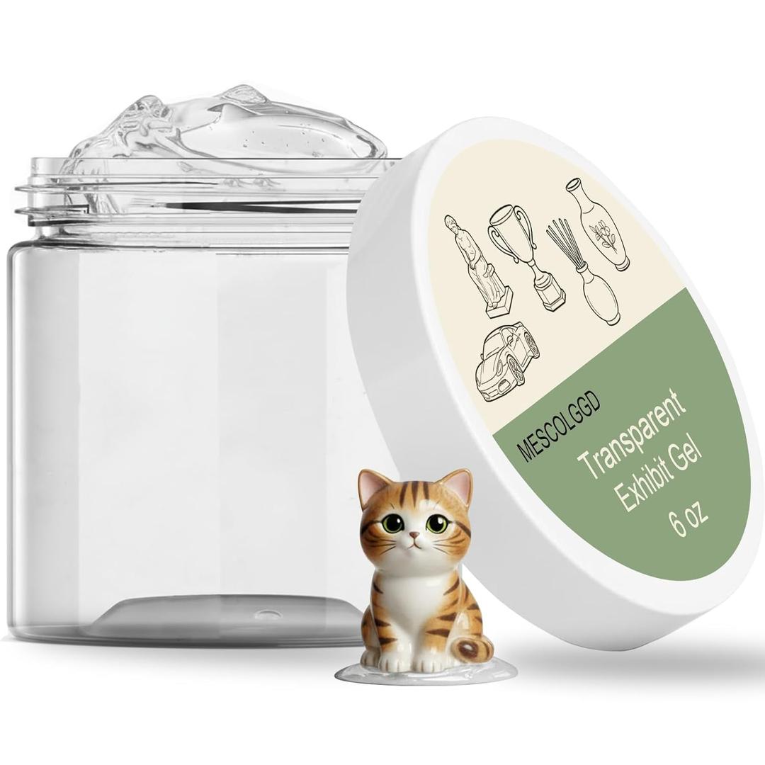 6 oz Exhibit Gel for Museum,RV,Home, Removable Clear Museum Paste Putty Wax, Reusable Exhibit Putty, Fixed Collection Artifacts,Decorations,Glass and Action Figures to Prevent Vibration and Falling