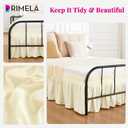 RIMELA Cream Yellow Bed Skirt Queen Size 18 Inch Drop Split Corners, Wrap Around Elastic Bedskirt, Dust Ruffle for Adjustable Bed Base Machine Washable Easy to Install Bed Skirts
