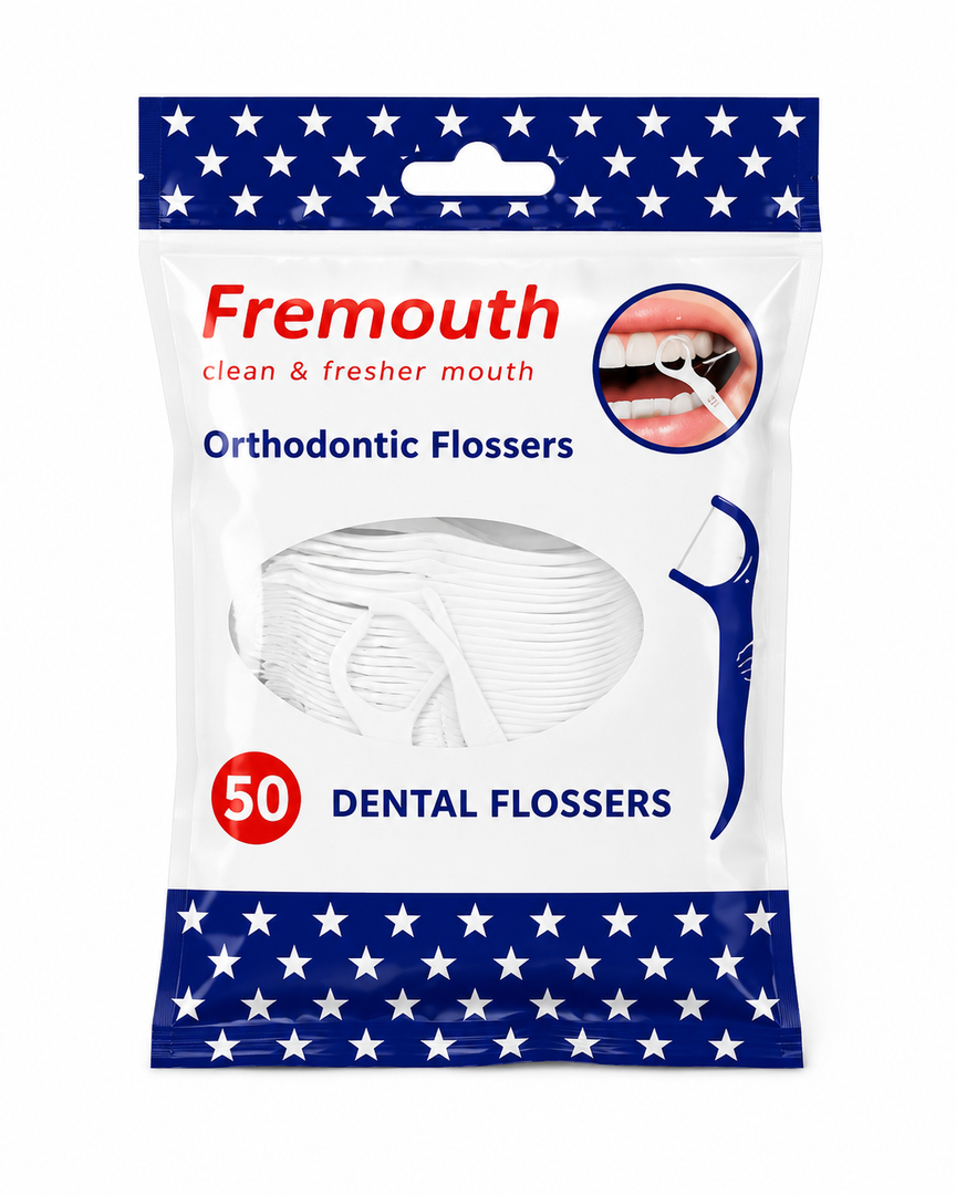 Fremouth Upgraded Orthodontic Flossers for Braces - Ortho Dental Floss Picks, 50 Count