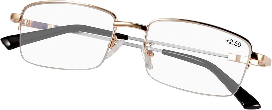 Progressive Multifocus Computer Reading Glasses Blue Light Blocking Readers (Gold)