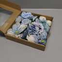 Light Blue Flowers Artificial Roses Combo Set Fake Blue Silk Flowers Faux Peony Flowers Mix Hydrangea Dahlia with Stems for Wedding Bouquets Baby Bridal Shower Party Floral Arrangements Decor