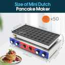 SICHI Mini Pancake Maker - 50Pcs Mini Dutch Pancake Maker With Nonstick and Quick Heat-Up, Mini Pancakes Maker Machine With 2 Thermostats & 2 Timers Separate Control, Commercial Pancake Maker Machine