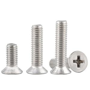 50pcs M3.5-0.6x10mm Phillips Flat Head Machine Screws, Stainless Steel 304 (18-8), UNC Coarse Thread, Countersunk Head Machine Screws