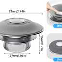 4 x Bathroom Sink Stopper with Anti-Odor, Faster Drainage, Universal Silicone Sink Drain Strainer, with Detachable Hair Catcher Drain Cover, Pop Up Basin Plug for 1.1~1.77 Drain Hole(Gray)