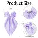 2Pcs Silky Satin Hair Accessories: Long Tail Purple Ribbon Clips and Coquette Bows for Women