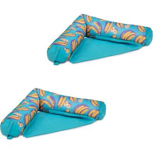Big Joe Noodle Sling 2 Pack No Inflation Needed Pool Seat with Armrests, Banana Pop Double Sided Mesh, 3 Feet