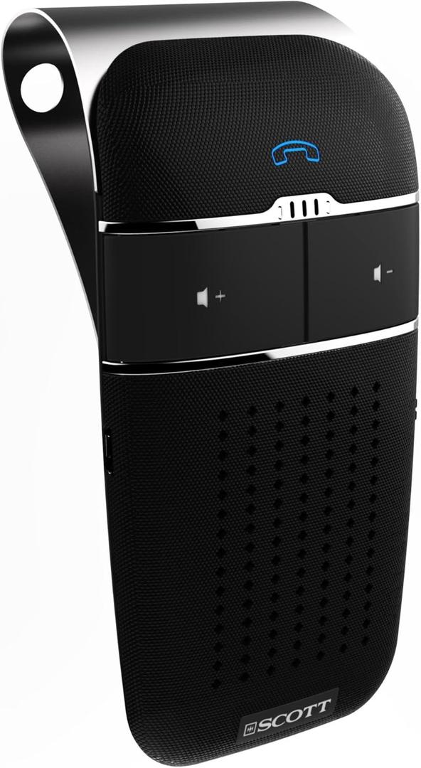 Emerson Radio HH Scott Bluetooth Hands-Free Car Speakerphone, Magnetic Phone Mount, S100103, Black