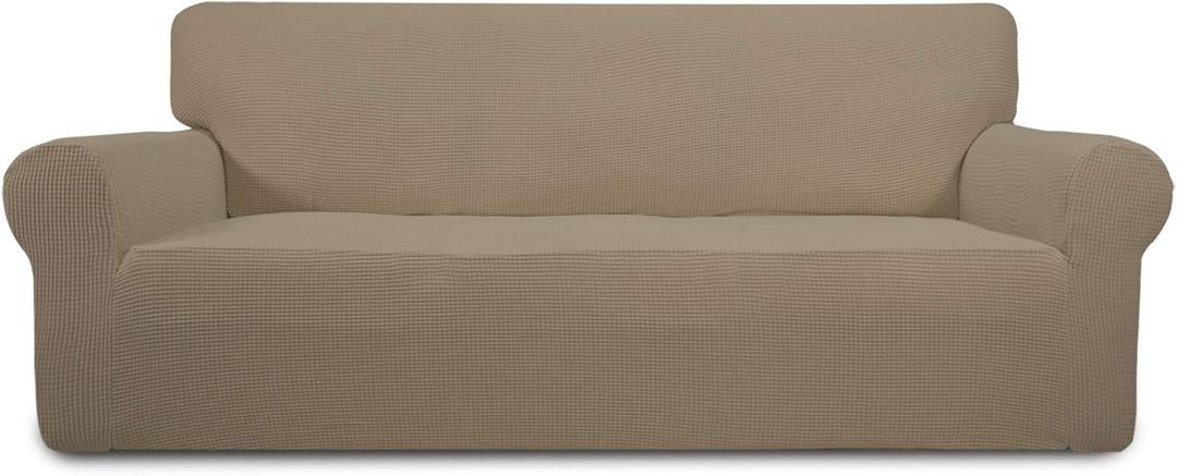 Easy-Going Stretch Sofa Slipcover 1-Piece Sofa Cover Furniture Protector Couch Soft with Elastic Bottom for Kids, Polyester Spandex Jacquard Fabric Small Checks (Sofa, Natural) Easy-Going Stretch Sofa Slipcover 1-Piece Sofa Cover Furniture Protector Couch Soft with Elastic Bottom for Kids, Polyester Spandex Jacquard Fabric Small Checks (Sofa, Natural)