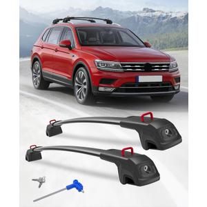 Roof Rack Cross Bars Compatible with VW Tiguan 2018-2026 & Taos 2022-2026 | Compatible with Subaru Crosstrek Wilderness 2024-2026 Upgraded 360lbs Lockable Aluminum Roof Rails