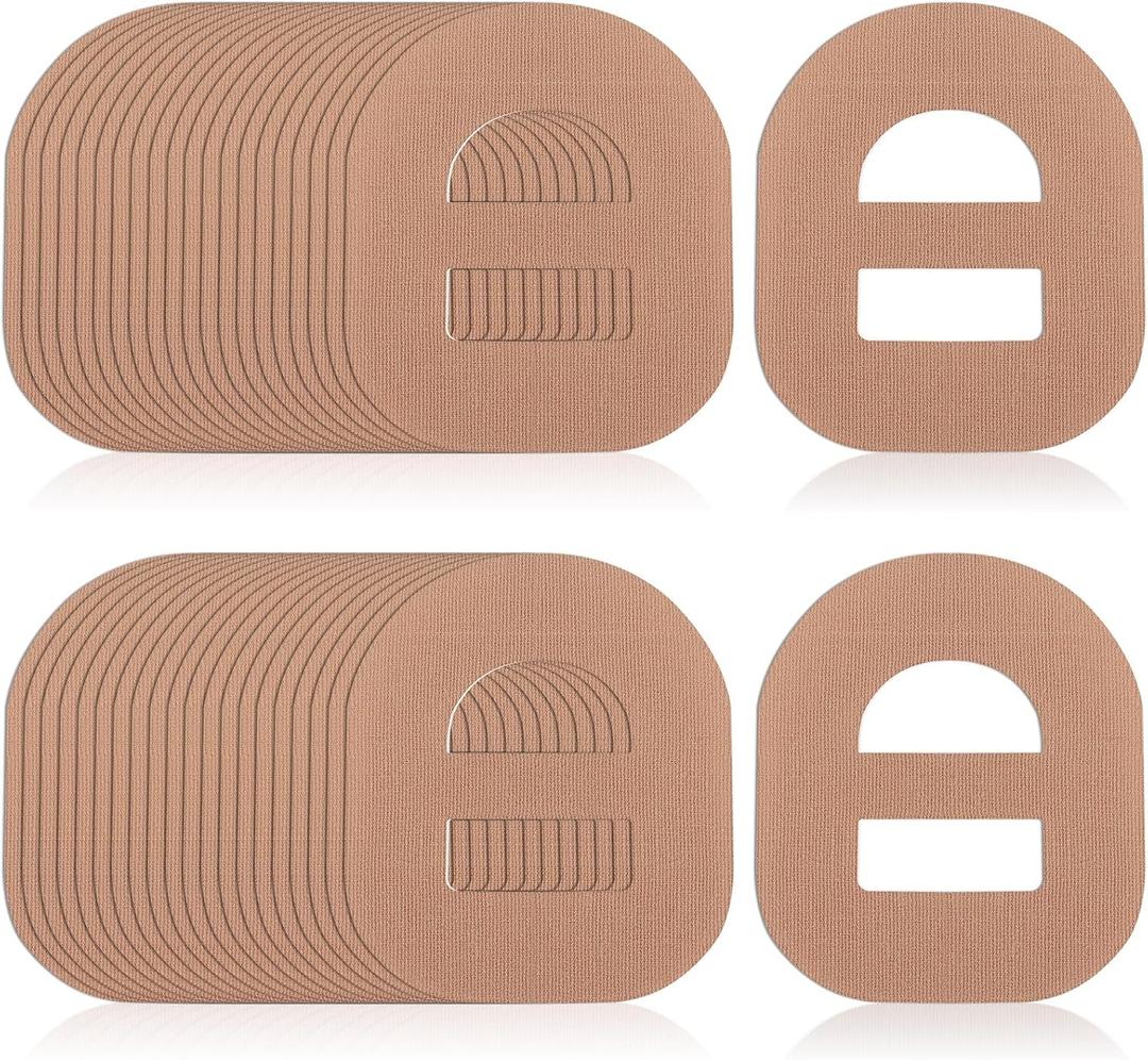 50 PCS-Adhesive Patch for Omnipod, Pre-Cut Shower Waterproof Adhesive Tape, Split Backing Long Fixation for Your Glucose Monitor Sensor