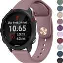 Meliya for Garmin Forerunner 245/55 Band, 20mm Replacement Band for Venu 2 Plus/Square/Vivoactive 3/Vivomove HR/Forerunner 645/245 Music (Smoke Violet)