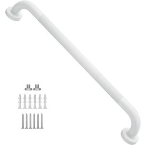 24 Inch Anti Slip Shower Grab Bar Oil Rubbed White 1.25" Diameter,Munzong Bathroom Grab Bar, Knurled Bathroom Balance Bar,Safety Hand Rail Support Handicap Elderly Senior Assist Bath Handle