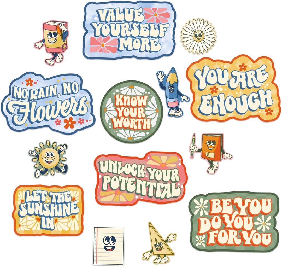 Eureka 847847 S'Cool Era Gallery Wall Classroom Bulletin Board Set for Teachers, Multicolor, 14 Pieces