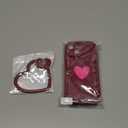 Pretaco Aesthetic 3D Heart Phone Case Compatible with iPhone 15, with Anti-Drop Wrist Strap - Full-Body Shockproof Protection, Raised Camera & Edge Guards-Red