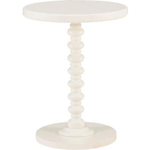 Powell Tarkin Round Off White Turned Spindle Pedestal Side Accent Table