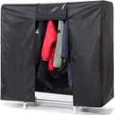 Garment Rack Cover (Clothes Rack Not Included),59" Clothes Rack Cover for Storage,Hanging Clothing Protectors Wardrobe Cover,Waterproof Garment Cover with Double Zippers for Easy Access