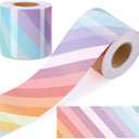 Zonon 65 ft Pastel Striped Bulletin Board Border Colorful Beveled Stripes Straight Rolled Border Trim Classroom Bulletin Decorations for Back to School Chalkboard Office Wall Lockers Desk