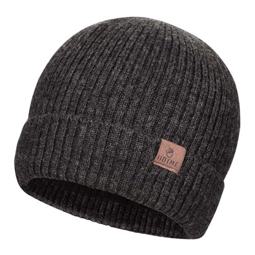 LiuSuper XXL Oversized Beanie Hat for Men and Women, Extra Large Warm Winter Cap for Big Heads, Fleece Lined & Stretchy Hat for Cold Weather Black Grey