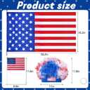 4th of July 6ft Skeleton Clothing Accessories, USA Flag Skeleton Costume with Fuzzy Wig, Patriotic Costume Cape String Flag for Outdoor Garden Lawn Decor Independence Day Party Celebration
