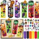 OCHIDO 24 Sets Halloween Crafts for Kids, DIY Halloweens Bookmarks, Halloween Arts and Crafts for Kids, Bookmarks Bulk for Holiday Decorations, Classroom Prizes, Goodie Bag Stuffers, Trick or Treat