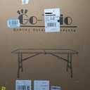 6 Foot Folding Table 6ft Foldable Portable Plastic Tables for Party, Fold-in-Half Heavy Duty Table, 6 Utility Dining Card Long Table, Indoor Outdoor Fold up for Picnic, Camping, White, Large