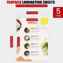 CAREGY Thermal Laminating Pouches,150 Pack Laminating Sheets, 5 Mil, 9 x 11.5 Inches Lamination Sheet Paper for Laminator, Round Corner Letter Size, Office and School Supplies