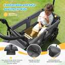 ELEMARA Foldable Wagon Stroller, Stroller Wagon for 2 Kids, Premium All Terrain Wagon for Kids with Removable Canopy, Adjustable Push/Pull Handle, Harnesses, Large Storage Bag, Gray