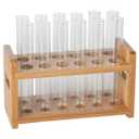 Lily's Home Bamboo Test Tube Vial Shot Glasses Holder Rack, Great as Pen Stand, Made from Bamboo with Built-in Handle, Rack Only, Glass Tubes NOT Included, 12 Tube Capacity (7/8" (22mm') Holes)