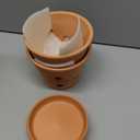 6 Inch Terracotta Orchid Pots with Holes, Saucers - 3 Pack Clay Orchid Planter Pots for Repotting, Small Terra Cotta Pot, Indoor & Outdoor, Promotes Air Circulation